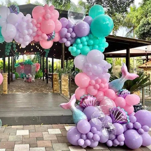 Miniatura 5 de Kit de arco de globos azules y verdes, kit de arco de guirnalda de globos azul marino y verde oscuro con globos de papel de aluminio de estrella 4D