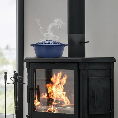 Miniatura 6 de Vaporizador de estufa de leña, humidificador de chimenea de hierro fundido, olla interior para calefacción del hogar, accesorios decorativos