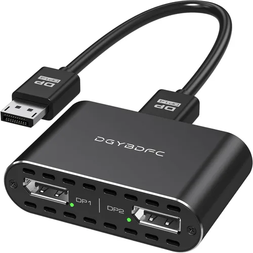 Adaptador DisplayPort a Dual DisplayPort Dual 4K120Hz o 4K144Hz+4K60Hz Modo Extend/Copia/SST/MST a 2 DP Adaptador de puerto de pantalla para 2