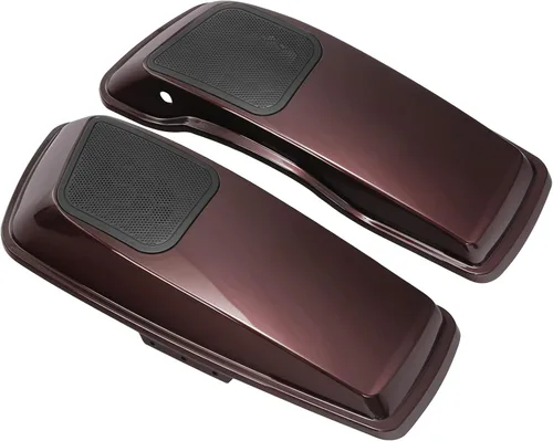 Miniatura 9 de TCT-MOTORPARTS Alforjas de mezclilla negra con tapas, bocina de 5 x 7 pulgadas, rejillas para Harley Street Glide Road King Road Glide Ultra Limited