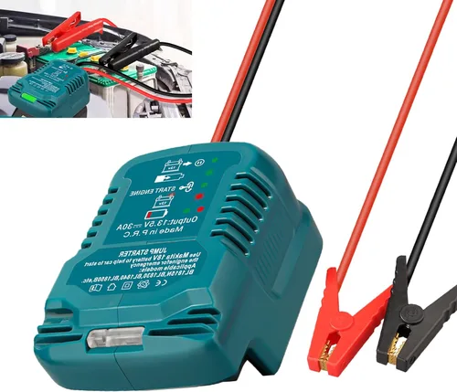 Miniatura 10 de Adaptador de arranque para Craftsman 20V V20 Li-ion alimentado por batería con abrazaderas de cable de puente, cargador de coche portátil