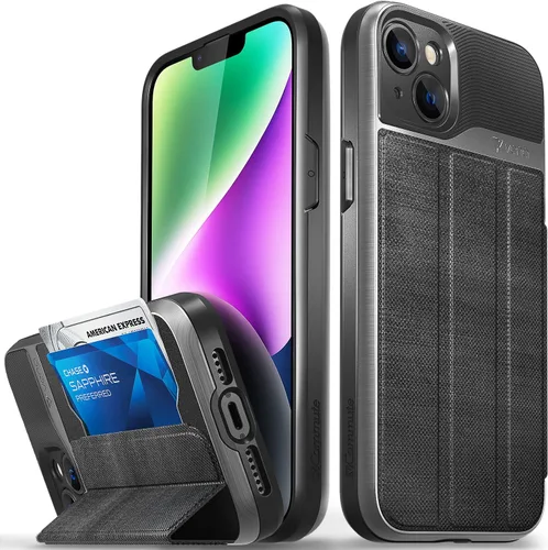 Miniatura 35 de VENA vCommute Funda tipo cartera compatible con Apple iPhone 14 (15.5 cm), funda de cuero con tapa plegable, tarjetero con función de soporte