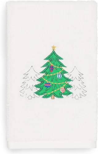Miniatura 33 de Toalla de mano bordada de lujo 100% algodón turco, racimo de acebo de Navidad
