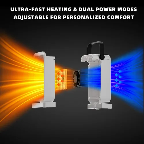 Miniatura 2 de Calentador de espacio pequeño para uso en interiores, calentador de escritorio portátil con calor instantáneo de 2 segundos, calefacción de Blanco