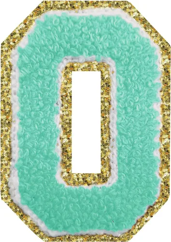 Miniatura 7 de Parches de letras termo-adhesivas de felpilla para chaquetas, parches de letras universitarias con brillantina para planchar en la letra azul A