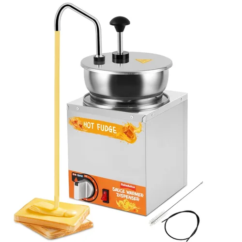 Miniatura 8 de Dispensador de queso nacho con bomba de acero inoxidable, calentador de salsa de queso Nacho de 2.6 cuartos de galón, dispensador de dulce de azúcar