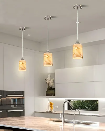 Miniatura 7 de Paquete de 3 pantallas cilíndricas de vidrio para aplique de pared, mini lámpara colgante de ventilador de techo, luz con accesorio de 1.65