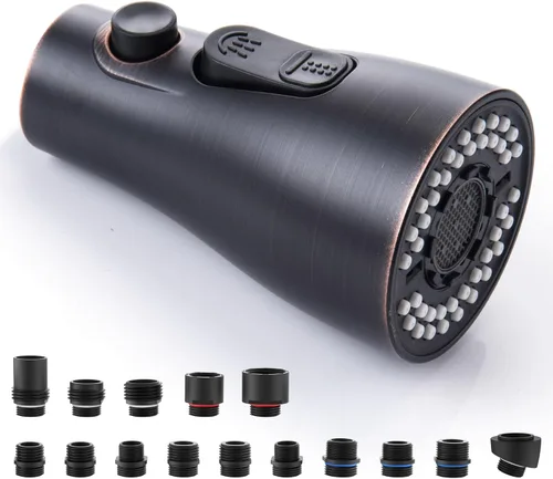 Miniatura 13 de Reemplazo del cabezal del rociador de grifo de cocina, con 15 adaptadores, cabezal rociador de grifo extraíble, boquilla rociadora de grifo