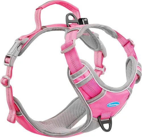 Miniatura 16 de ThinkPet Arnés deportivo transpirable, antitirones para perro, con asa, arnés reflectante y ajustable para perros medianos o grandes, clip trasero