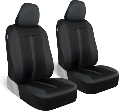 Motor Trend Fundas de Asiento de Coche de Tela Gris para Asientos Delanteros – Fundas de Asiento Tipo Bucket Automotrices Premium, Hechas para