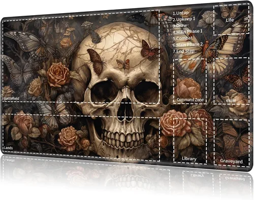 Miniatura 34 de Tapete de juego para MTG Card Playmat con zona, tapete de juego para MTG TCG de 24 x 14 pulgadas, tapete de juego antideslizante para tablero