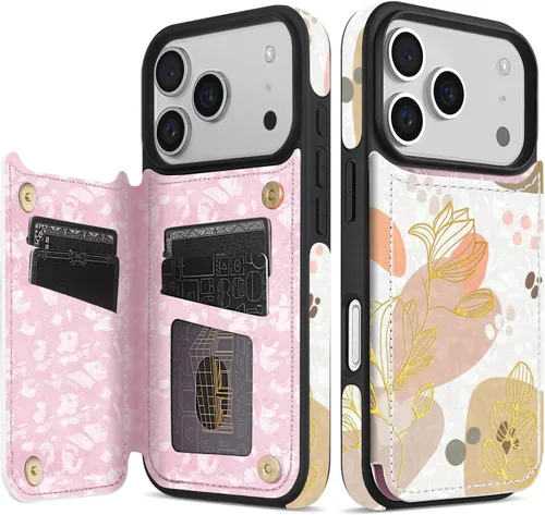 Miniatura 29 de NNH Funda tipo cartera compatible con iPhone Xs Max con bloqueo RFID, ranuras para tarjetas, folio de piel sintética, función atril, doble cierre