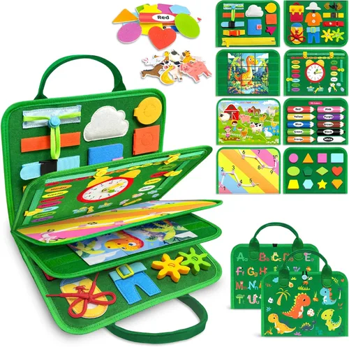 Miniatura 9 de Gojmzo - Tablero de actividades Montessori, para niñas de 1, 2, 3 o 4 años, ideal como regalo de cumpleaños, sensorial, juguete educativo