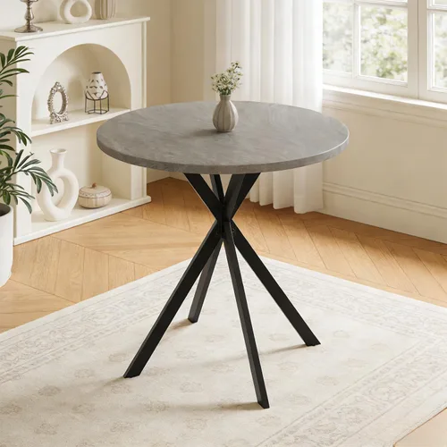 Miniatura 18 de Juego de 2 sillas y mesas de comedor redondas de 31.5 pulgadas para 2, pequeñas sillas de comedor que ahorran espacio, juegos de comedor pequeños