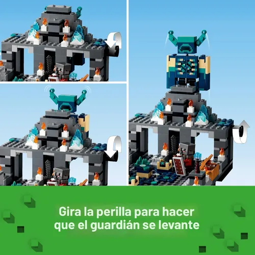Miniatura 3 de LEGO Minecraft The Deep Dark Battle Set, 21246 Biome Adventure Toy, Ciudad antigua con figura de guardián, torre explosiva y cofre del tesoro