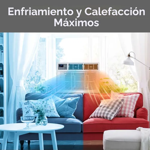 Miniatura 2 de ROVSUN Unidad de ventana de aire acondicionado de 8000 BTU con calor, unidad de aire acondicionado 4 en 1, calentador, deshumidificador y ventilador