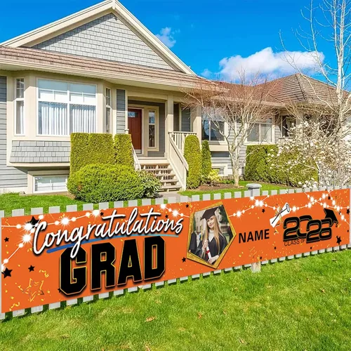 Miniatura 25 de Decoraciones personalizadas para fiestas de graduación 2026 – Cartel de felicitación de graduación grande – Cartel de fondo de graduación