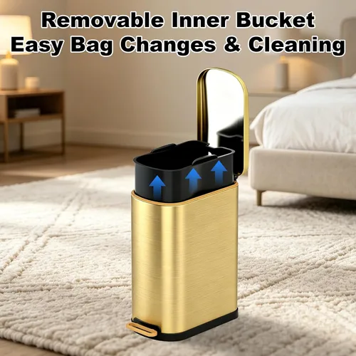 Miniatura 5 de SYNCVIBE Bote de basura Gold 28