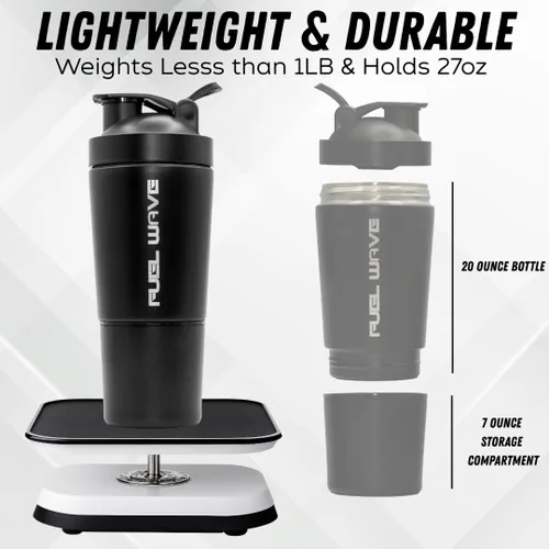 Miniatura 5 de Botella agitadora de acero inoxidable – Vaso mezclador de proteínas prémium de 27 onzas con bola batidora de alambre, botella sin aislamiento, tapa