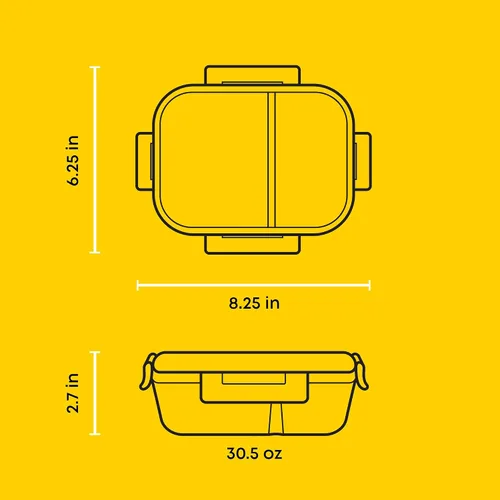 Miniatura 2 de JoyJolt Contenedores divididos para almacenamiento de alimentos con tapas herméticas. Paquete de 5 recipientes de vidrio para preparación