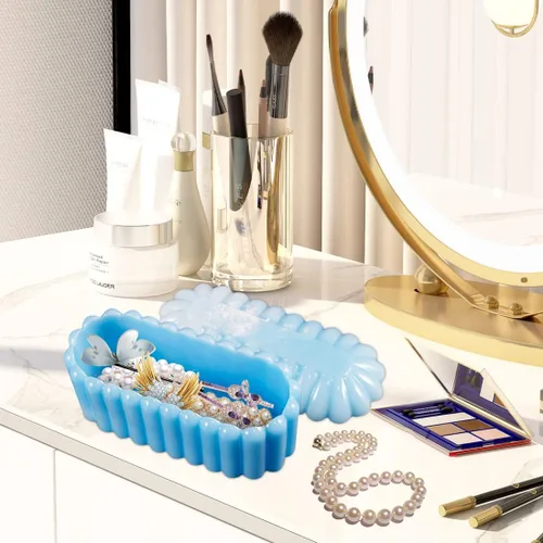Miniatura 6 de 2 moldes ovalados de resina con tapa, contenedor de almacenamiento rectangular, molde de silicona para fundición de resina, moldes de resina epoxi