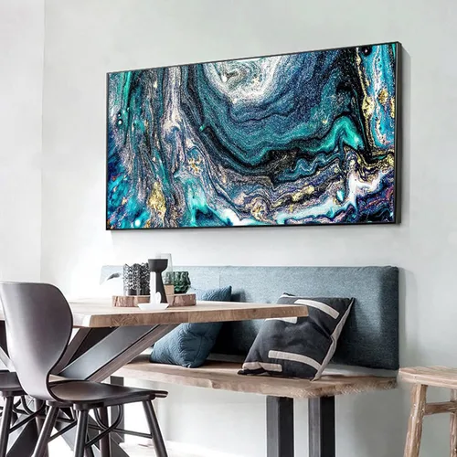 Miniatura 3 de YALKIN Kits de pintura de diamantes grandes 5D para adultos (35.4 x 15.7 pulgadas), imágenes abstractas redondas de broca, arte de arte