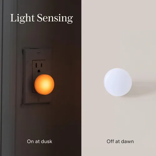 Miniatura 5 de Loftie – Luces nocturnas enchufables en la pared - 0.5W Luz nocturna enchufable - Resplandor ámbar cálido, luz de pared con sensor de atardecer a