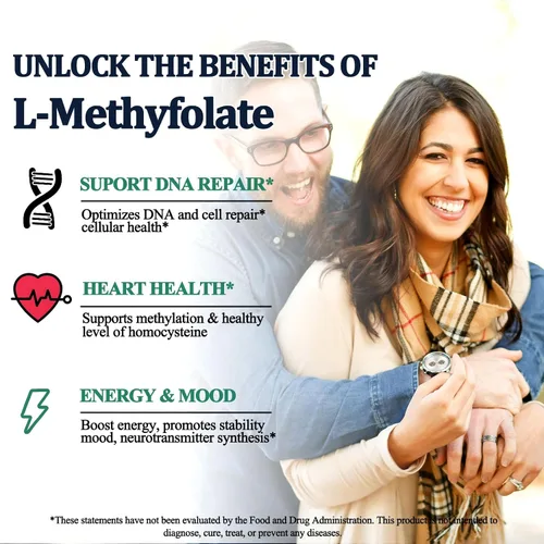 Miniatura 5 de Suplemento de metilfolato gotas líquidas, L Methy Folate 15mg Plus Methy B12, B6, B2 Multivitamínico, Metabólicamente Activo 5-MTHF
