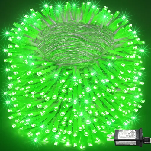 Miniatura 14 de Tira de 200 luces LED de 66 pies para exteriores, luces de Navidad conectables para interiores, cable transparente, impermeable, 8 modos de luces