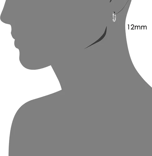 Miniatura 4 de Aretes redondos clásicos de oro blanco de 14K sin extremos