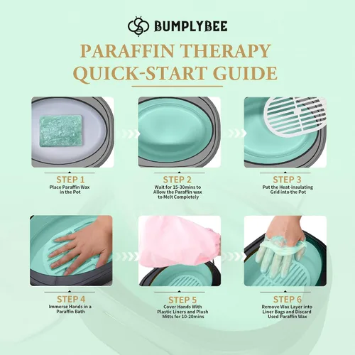 Miniatura 7 de BUMPLYBEE Cera de Parafina para Manos y Pies, Paquete de 10 Recargas de Cera de Parafina con Aloe Vera para Máquina de Cera de Parafina, Baño