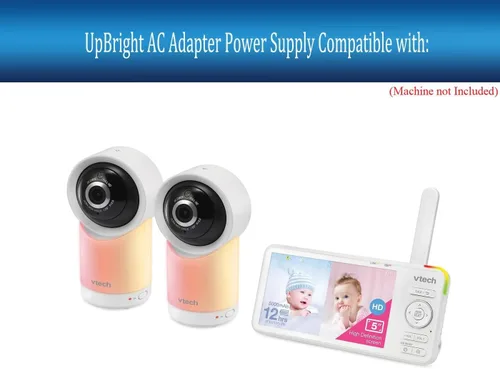 Miniatura 3 de UpBright Adaptador de 5 V CA/CC compatible con Vtech RM5766HD RM5766-2HD RM57662HD 5 "Smart Wi-Fi 2K Pan & Tilt Video Baby Monitor RM 5766 Unidad BU