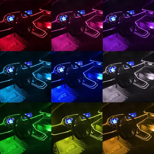 Miniatura 6 de Jushope - Luces LED para automóvil, luces interiores con control inalámbrico por aplicación/control remoto RF/botón, kit de iluminación ambiental