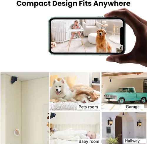 Miniatura 7 de javiscam Mini cámara, cámara de niñera HD 4K para el hogar con batería más larga, detección de movimiento, control de aplicaciones, almacenamiento