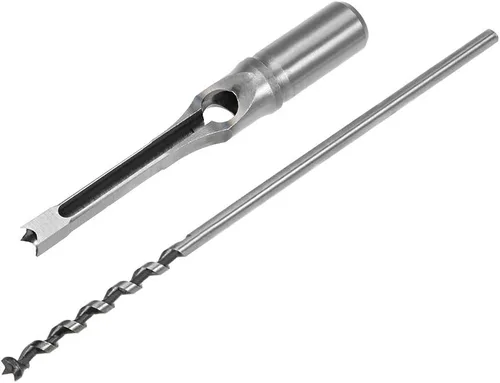 Miniatura 2 de uxcell Broca de agujero cuadrado, herramienta eléctrica de mortaja de cincel hueco de acero de alto carbono de 5/16 "para carpintería