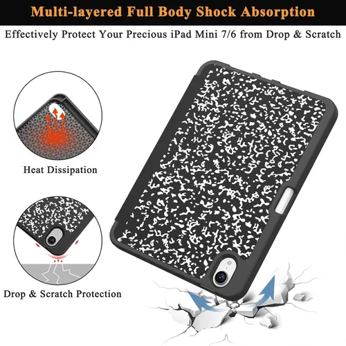 Miniatura 5 de Soke Funda para iPad mini 7(A17 Pro) 2024/iPad Mini 6 2021 de 8.3 pulgadas con Soporte para Lápiz-[Carga de Lápiz + Activación/Suspensión