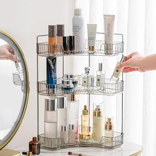 Miniatura 11 de Aveniee Organizador de Esquina para Encimera de Baño, Estante de Encimera de Baño Organizador de Maquillaje para Tocador, Bandeja de Perfume