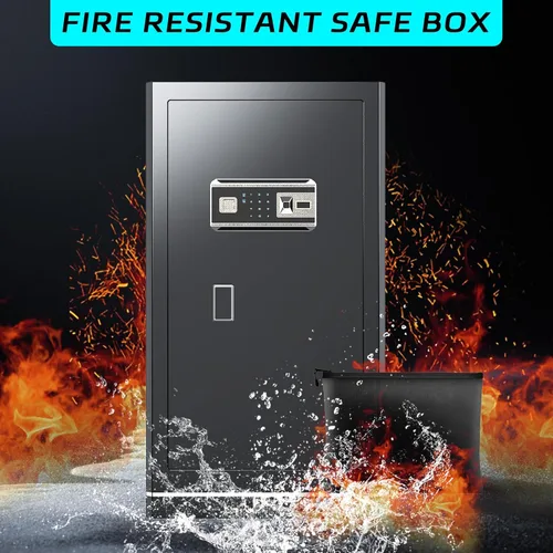Miniatura 2 de Caja de seguridad biométrica de 6.5 pies cúbicos, caja de seguridad para el hogar con bolsa a prueba de fuego e impermeable, caja de seguridad
