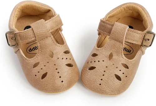 Miniatura 4 de SOFMUO Zapatos deportivos de cuero con cordones para bebés, niños y niñas, suela de goma suave, mocasines Oxford para recién nacidos