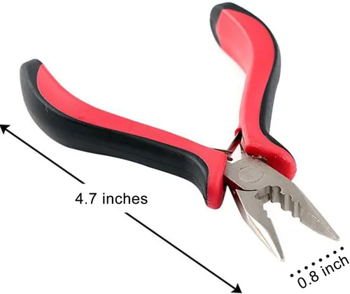 Miniatura 5 de Alicates para extensiones de cabello, 3 agujeros para extensiones de cabello con micro nanoanillo, abrey extracción, alicates de punta de aguja