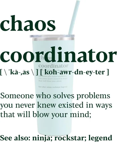 Miniatura 2 de Chaos Coordinator Gifts - Vaso de apreciación administrativo para profesionales y maestros, 22 onzas Coordinador del Caos - Mint