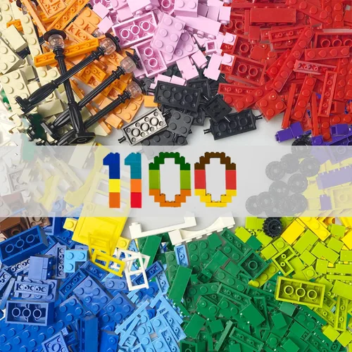 Miniatura 11 de HUIZDQ 1500 piezas de ladrillos de construcción, bloques pequeños clásicos a granel, juego de ladrillos clásicos bloques de construcción básicos