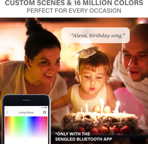 Miniatura 7 de Sengled Foco de luz, emparejamiento automático S1 con dispositivos Alexa, cambio de color, luz inteligente que funciona, iluminación inteligente