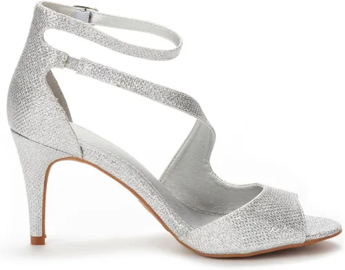 Miniatura 4 de Dream Pairs Nile Sandalias modernas de tacón tipo stiletto, con puntera abierta, para mujer