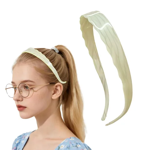 Miniatura 15 de Diademas de acetato para mujer - Diademas delgadas antideslizantes con dientes, diseño amigable con gafas, accesorios para el cabello estilo 90s