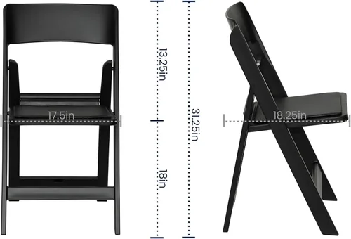 Miniatura 3 de Flash Furniture Hercules Tucker - Silla plegable de resina negra comercial, ligera, asiento extraíble acolchado de vinilo, para uso en interiores