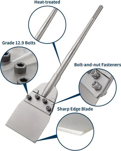 Miniatura 2 de Firecore - Rascador de suelo SDS Max de 6 pulgadas, herramienta de cincel de extracción Thinset para taladro de martillo giratorio, brocas de pala
