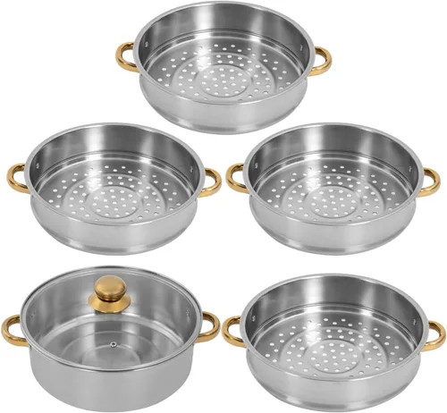 Miniatura 6 de Ollas de vapor de acero inoxidable, antiadherentes para carne y verduras, olla de vapor de cocina, olla de vapor para albóndigas, utensilios de 5