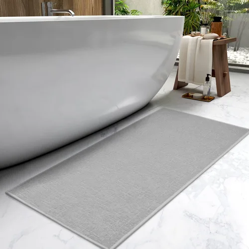 Miniatura 19 de AMOAMI - Tapete de baño - Tapetes de piso de baño absorbentes de secado rápido - Tapetes de baño lavables con respaldo de goma para alfombras