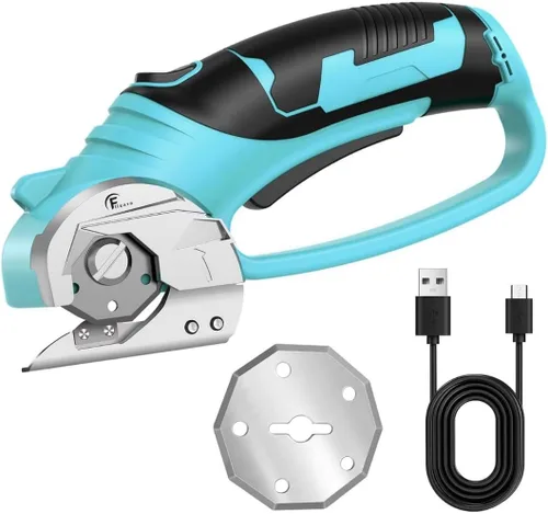 Miniatura 8 de Tijeras Eléctricas Inalámbricas 3.6 V – Cortador de Cartón con Cuchilla Rotatoria Recargable con Seguro de Seguridad, Agarre Ergonómico y Carga USB
